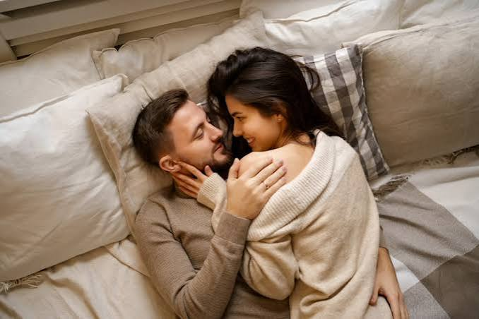 Couple resting comfortably together
